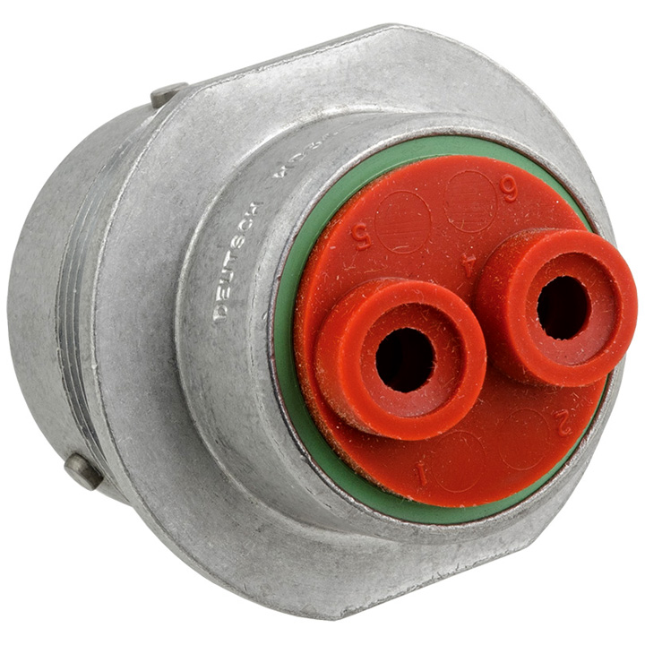 HD30 18SHELL 2PIN FLANGE RECEPTACLE, C030 MOD 4 CAVITIES BLOCKED, 100A