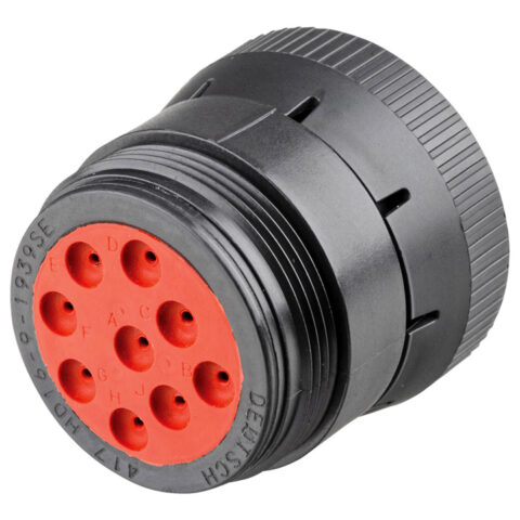 HD10 9WAY BLACK PLUG, THREADED REAR J1939, 13A