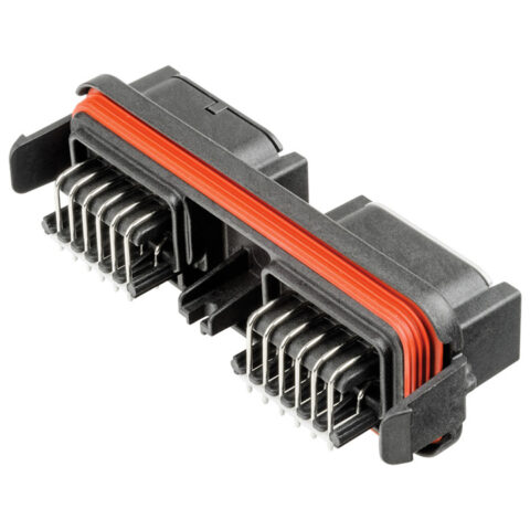 PCB MOUNT HEADER, DTM 12WAY RECEPTACLE, RA, GREY, 3 X KEYWAY A  (100 PCS.)