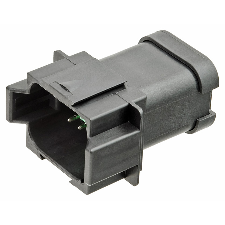 DT 1 X 8PIN 52A BLACK BUSSED RECEPTACLE, NICKLE, B KEY