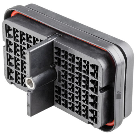 DRB 128WAY FLANGE RECEPTACLE, E/THIN SEAL, WIRE ROUTER, A KEY