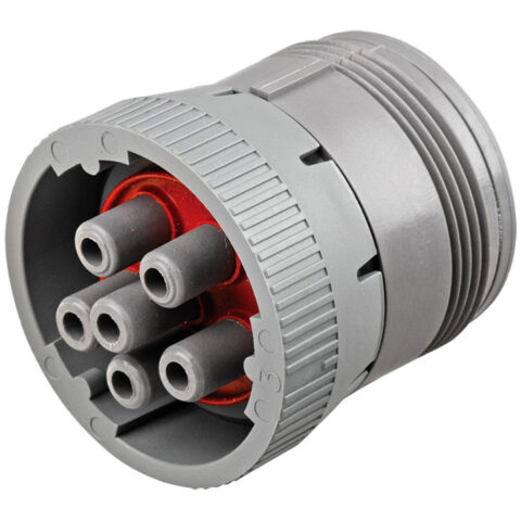 HD10 6WAY PLUG, THREADED REAR, 13A