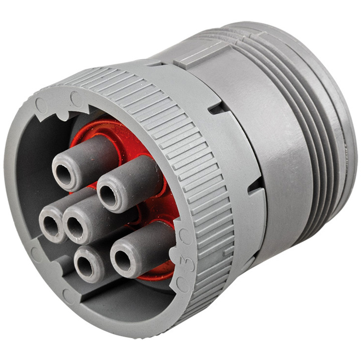 HD10 6WAY PLUG, THREADED REAR, 13A